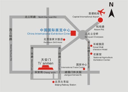 中国国际展览中心交通图